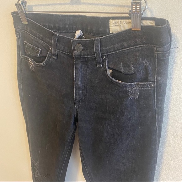COPY - RAG & BONE Black Distressed Denim Jeans Sz 27 - Picture 2 of 9
